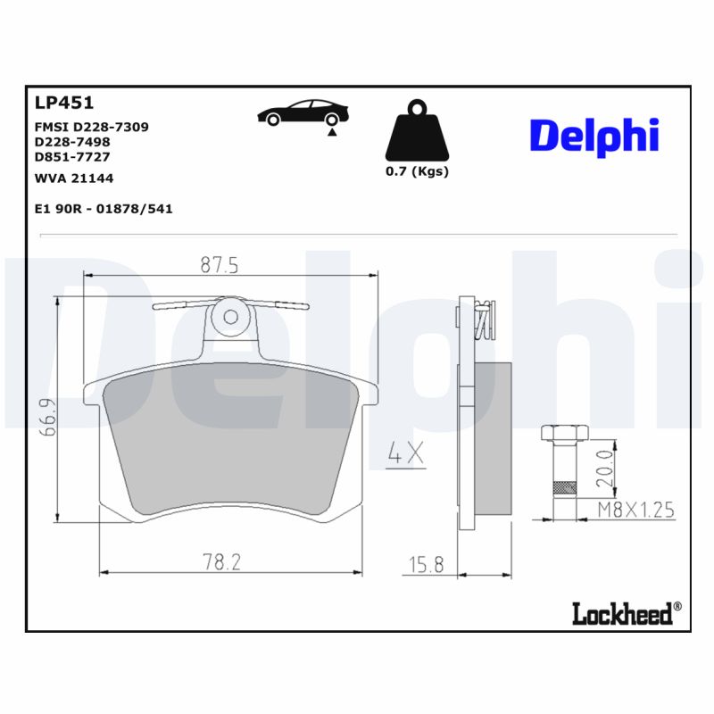 Remblokset Delphi Diesel LP451