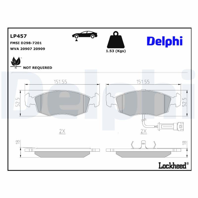 Remblokset Delphi Diesel LP457