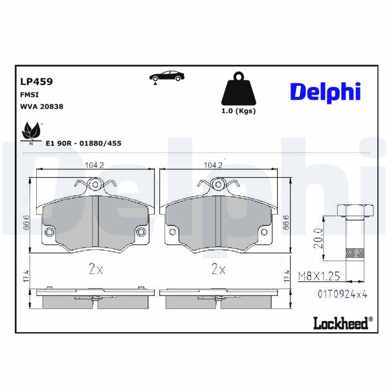 Remblokset Delphi Diesel LP459
