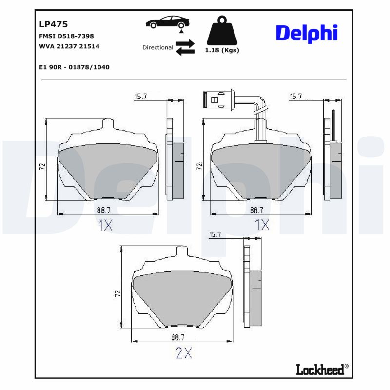 Remblokset Delphi Diesel LP475