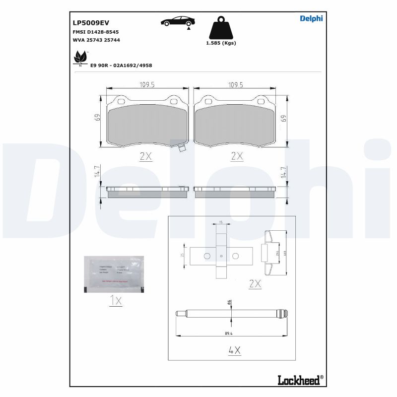 Remblokset Delphi Diesel LP5009EV