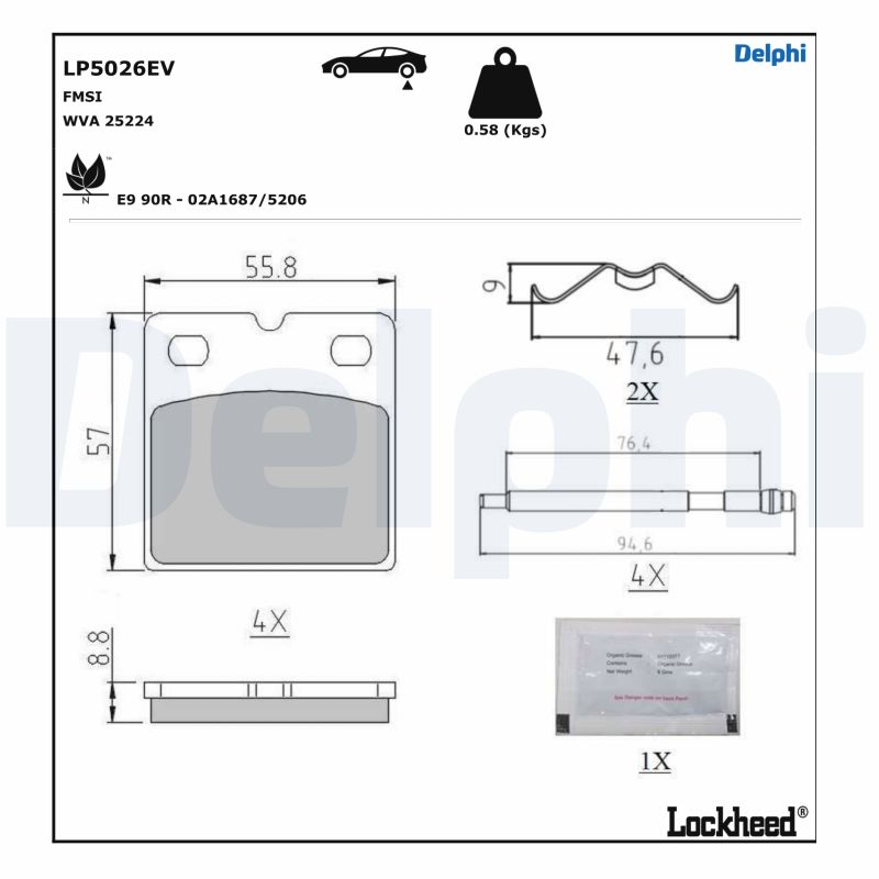 Remblokset Delphi Diesel LP5026EV