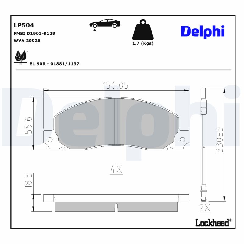 Remblokset Delphi Diesel LP504