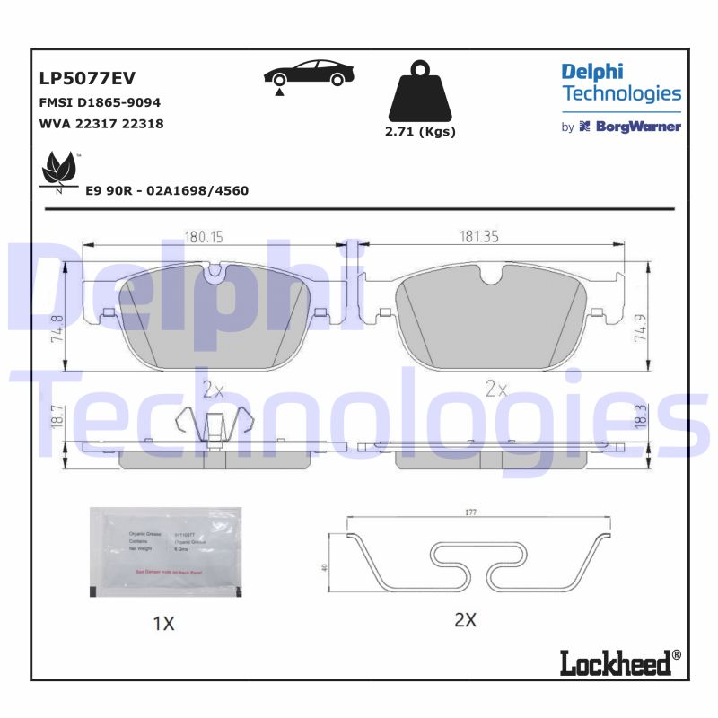 Remblokset Delphi Diesel LP5077EV