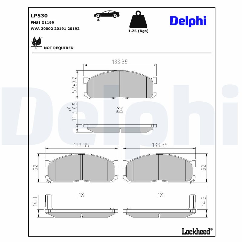 Remblokset Delphi Diesel LP530