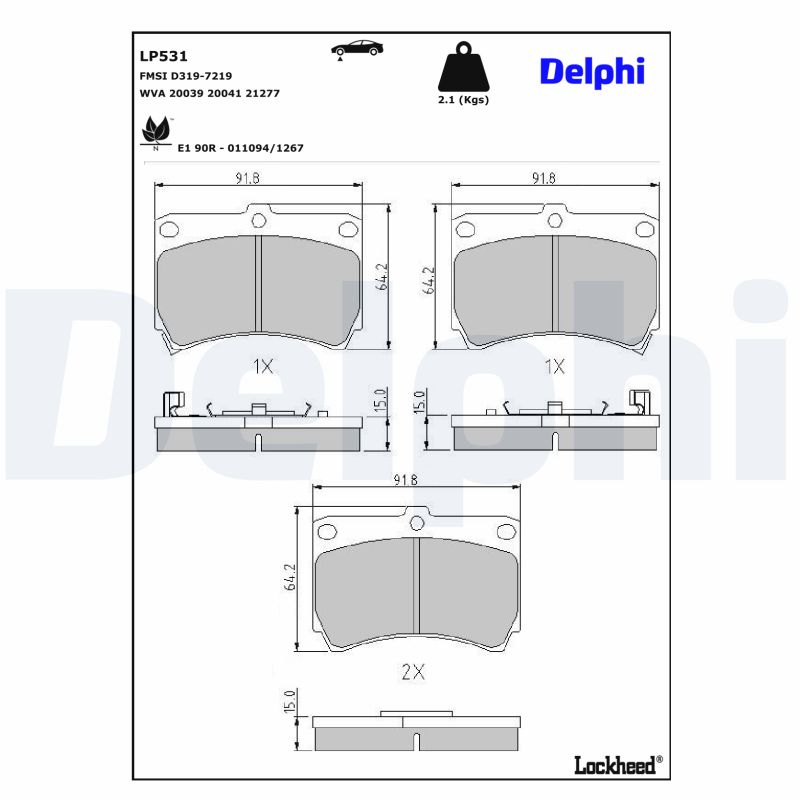 Remblokset Delphi Diesel LP531