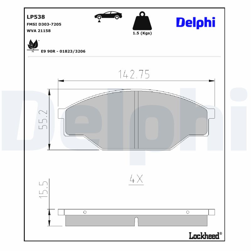 Remblokset Delphi Diesel LP538