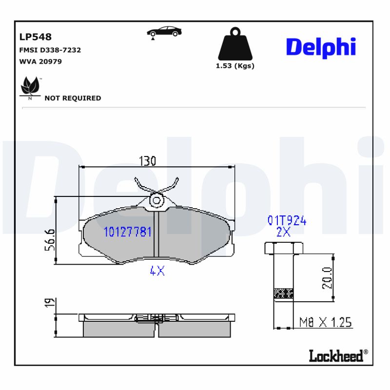 Remblokset Delphi Diesel LP548
