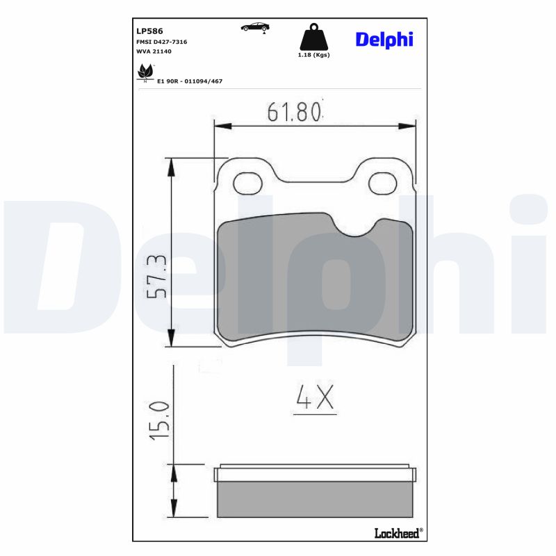Remblokset Delphi Diesel LP586