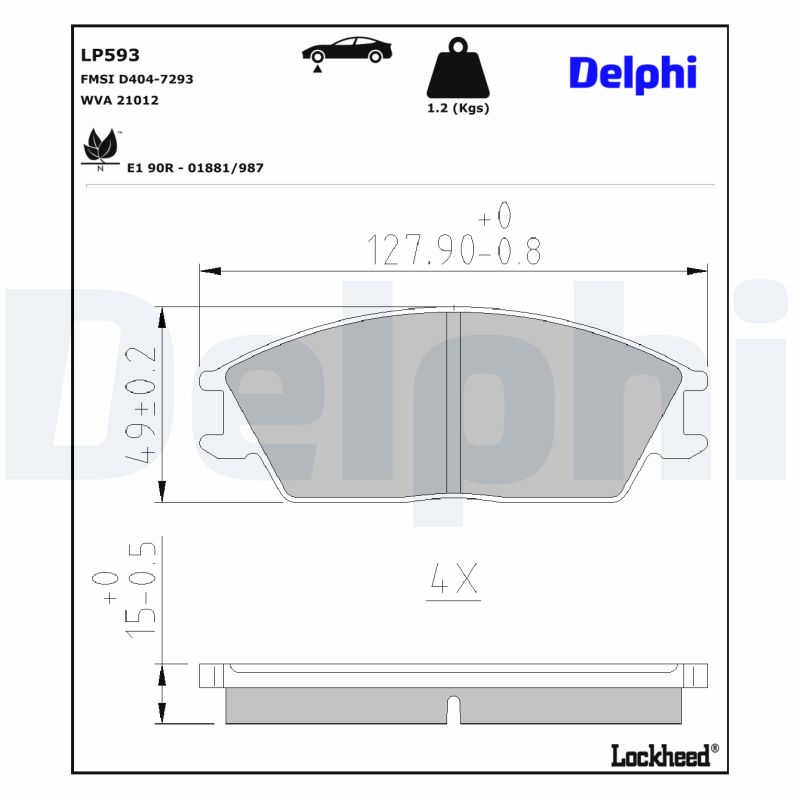 Remblokset Delphi Diesel LP593
