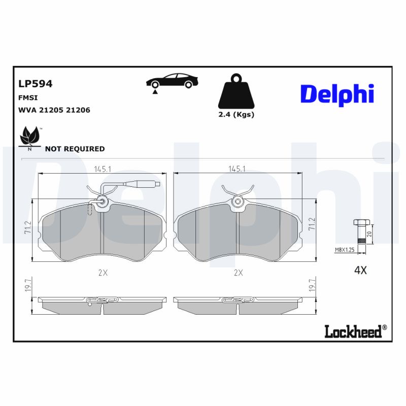 Remblokset Delphi Diesel LP594