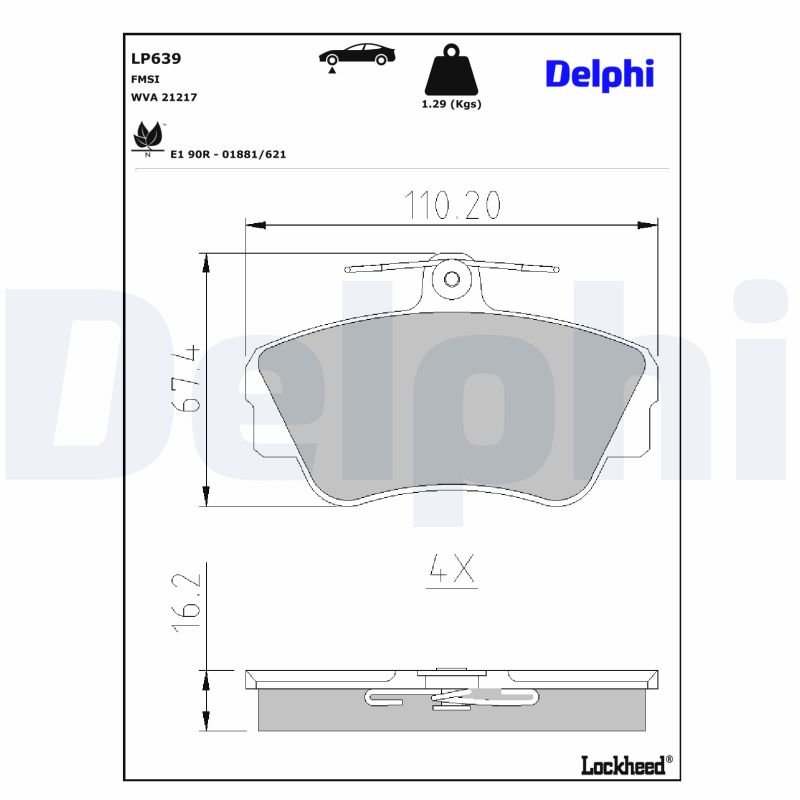 Remblokset Delphi Diesel LP639