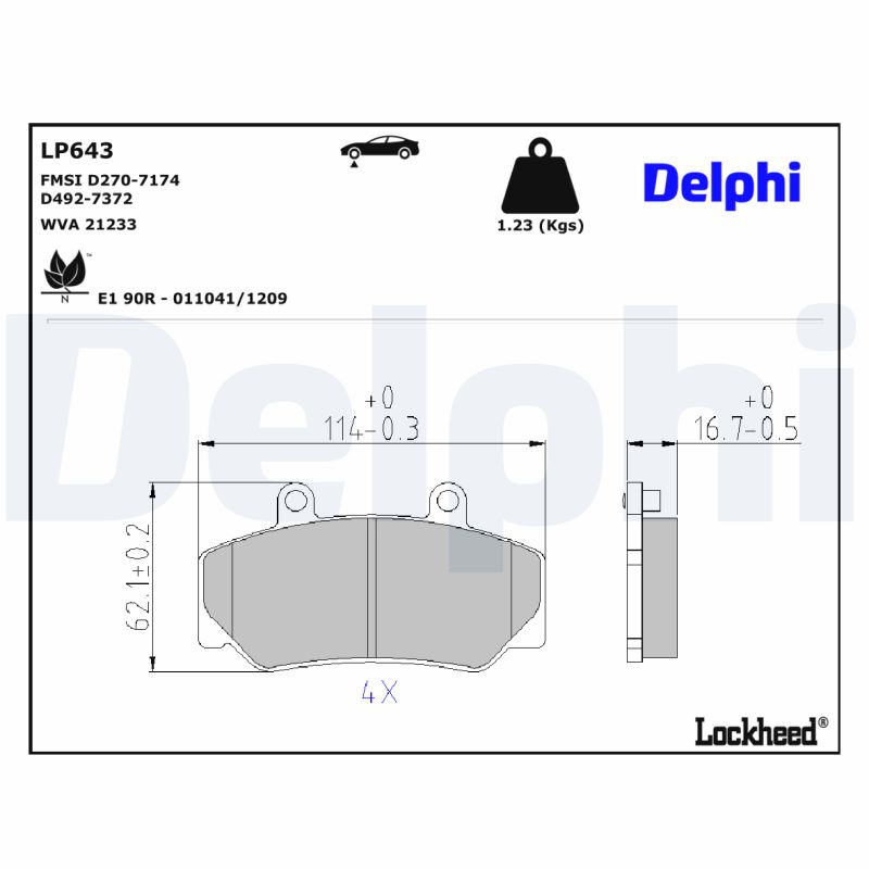 Remblokset Delphi Diesel LP643
