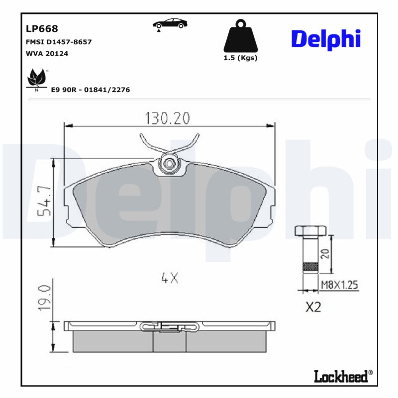 Remblokset Delphi Diesel LP668