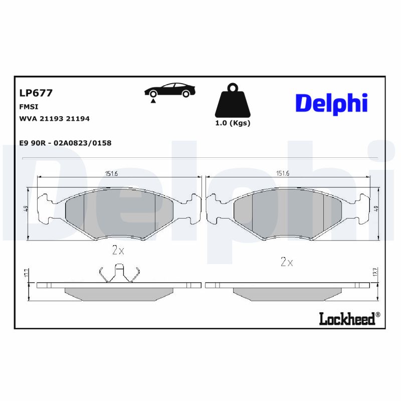 Remblokset Delphi Diesel LP677