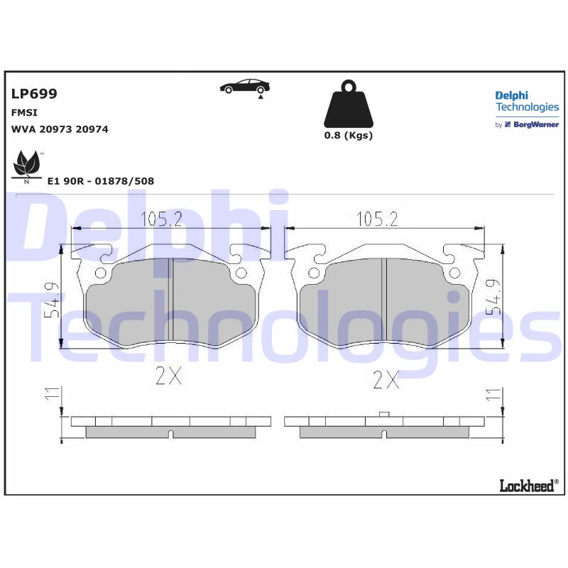 Remblokset Delphi Diesel LP699