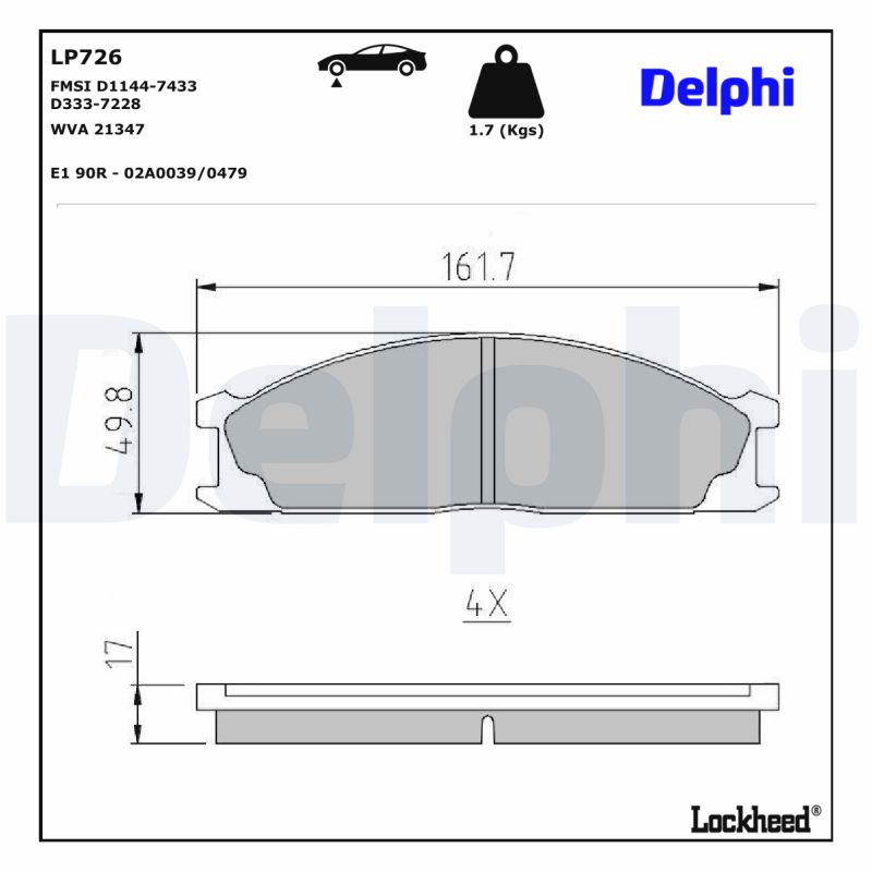 Remblokset Delphi Diesel LP726