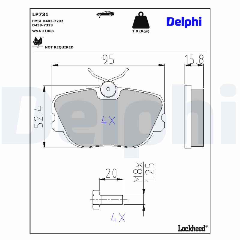 Remblokset Delphi Diesel LP731