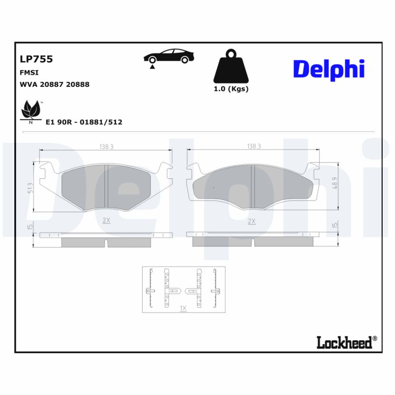 Remblokset Delphi Diesel LP755