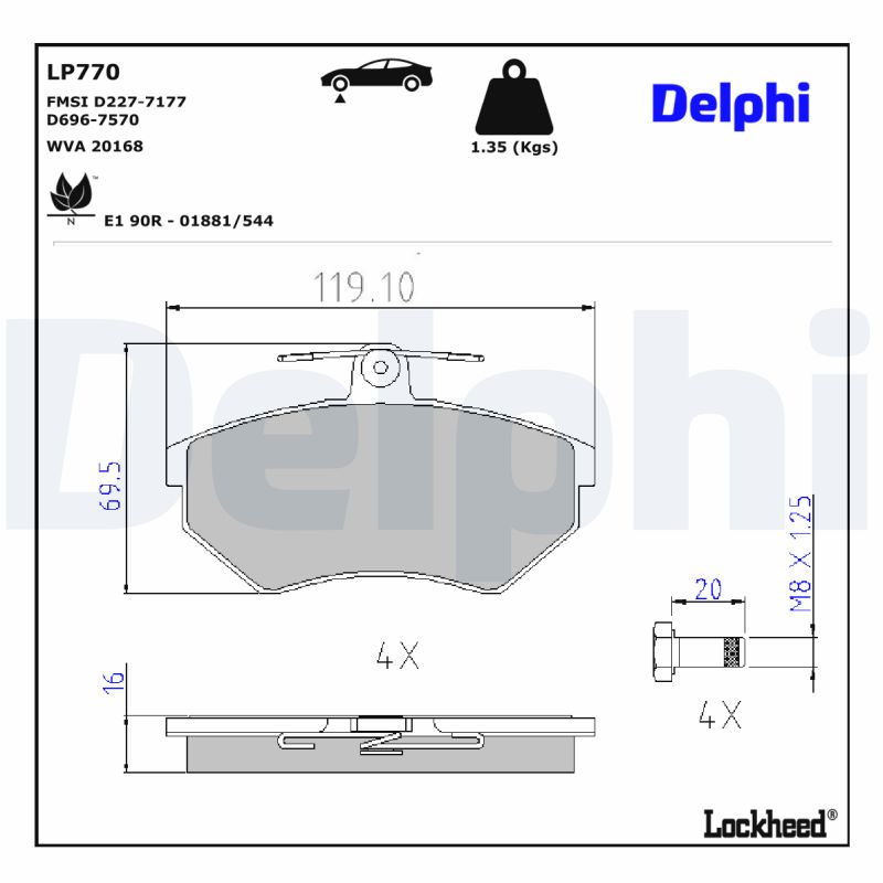 Remblokset Delphi Diesel LP770