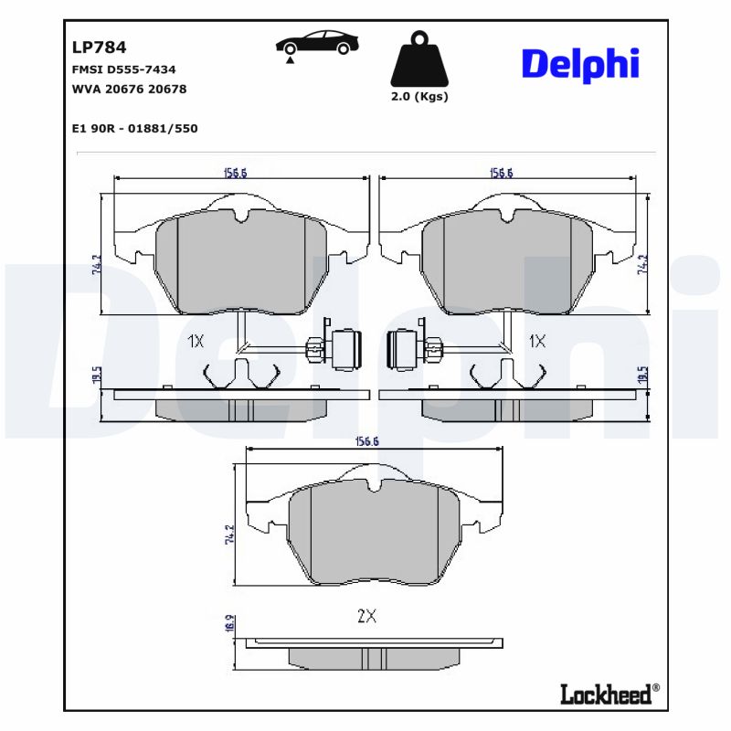 Remblokset Delphi Diesel LP784