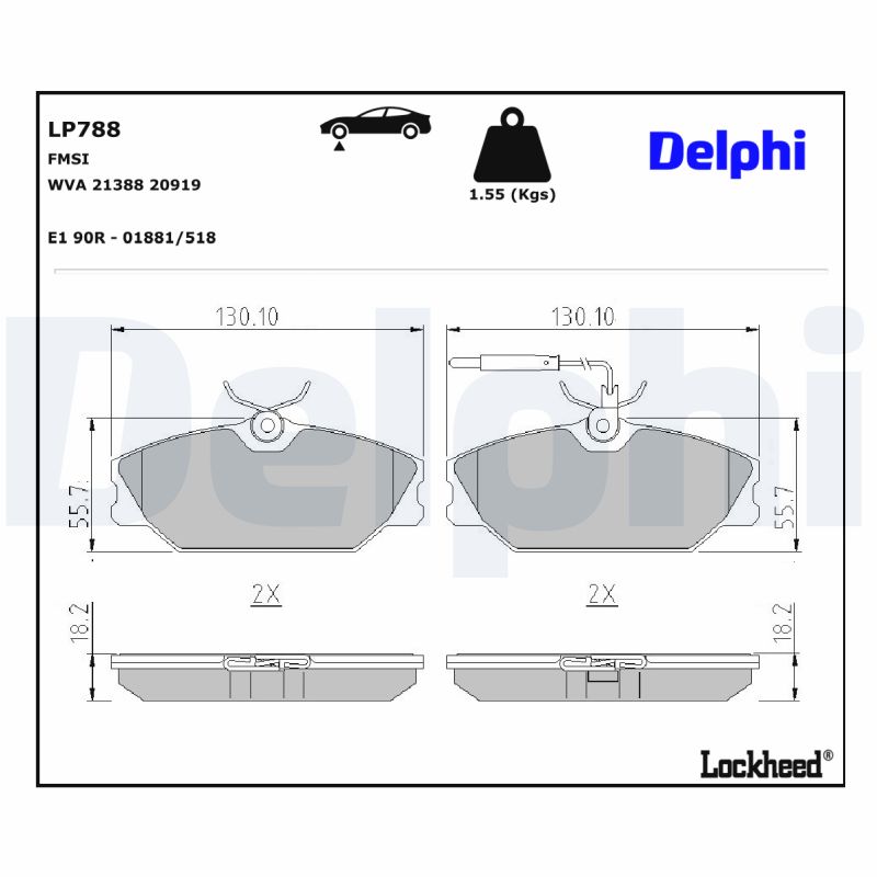 Remblokset Delphi Diesel LP788