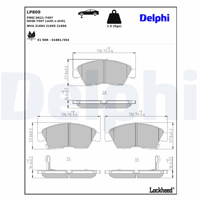 Remblokset Delphi Diesel LP809