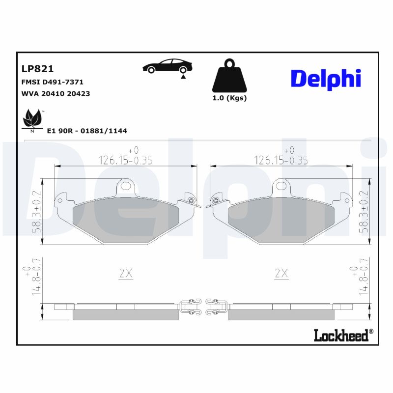 Remblokset Delphi Diesel LP821