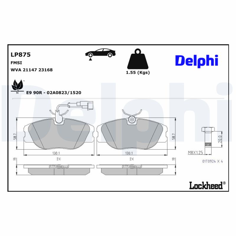 Remblokset Delphi Diesel LP875
