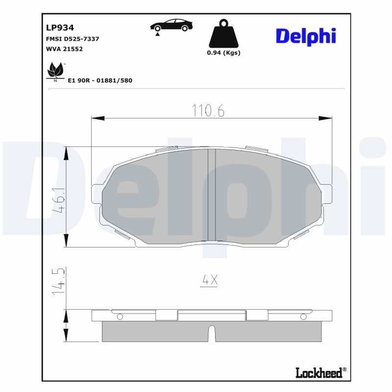 Remblokset Delphi Diesel LP934