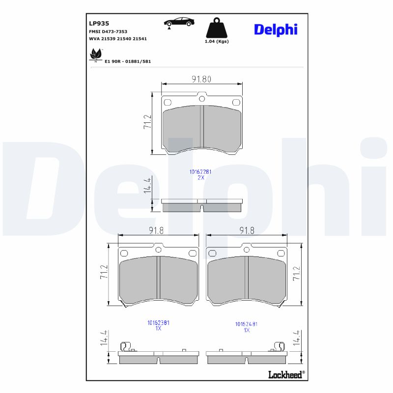 Remblokset Delphi Diesel LP935