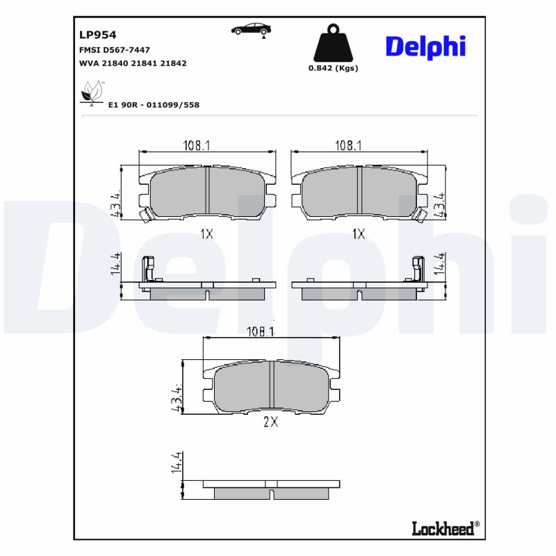 Remblokset Delphi Diesel LP954