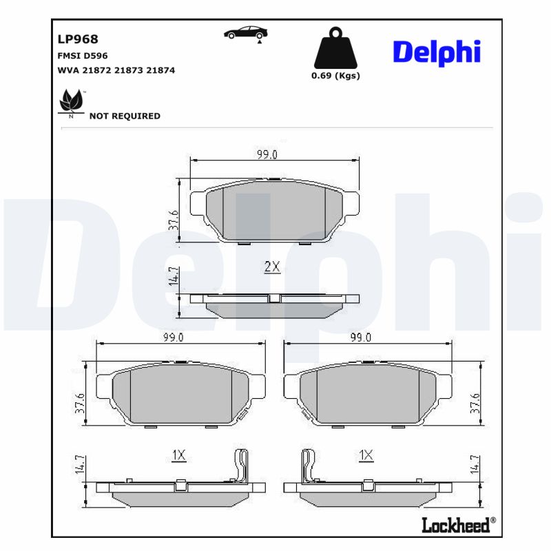 Remblokset Delphi Diesel LP968