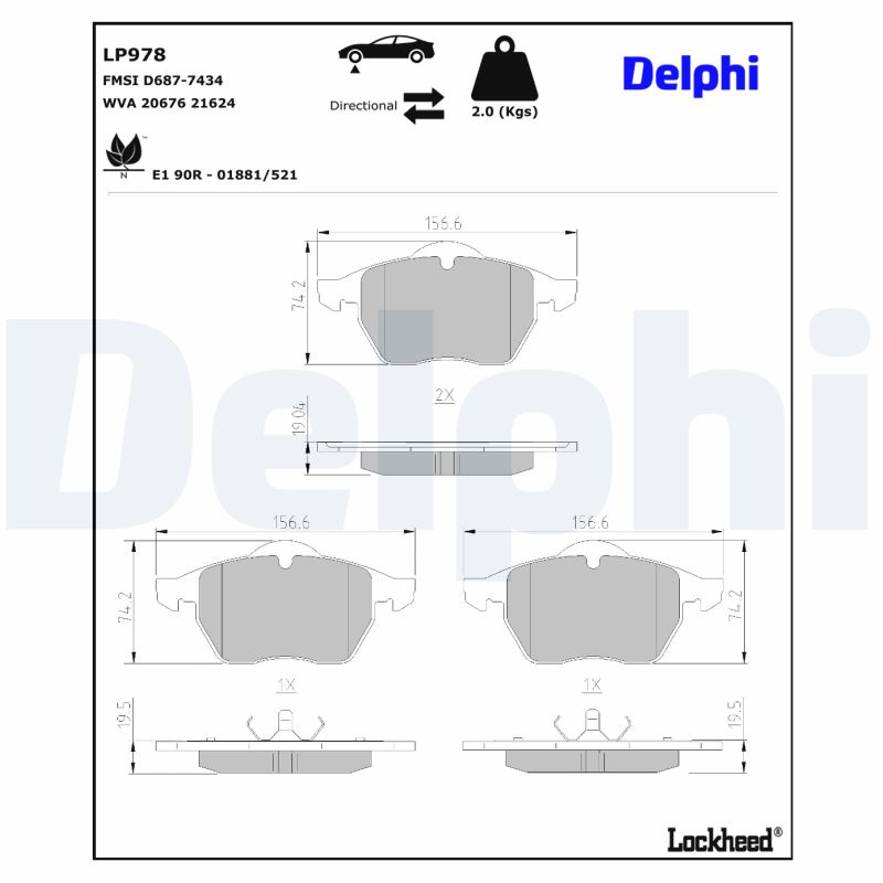 Remblokset Delphi Diesel LP978