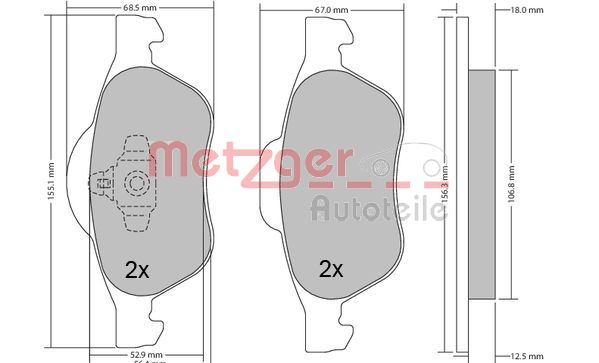 Remblokset Metzger 1170155