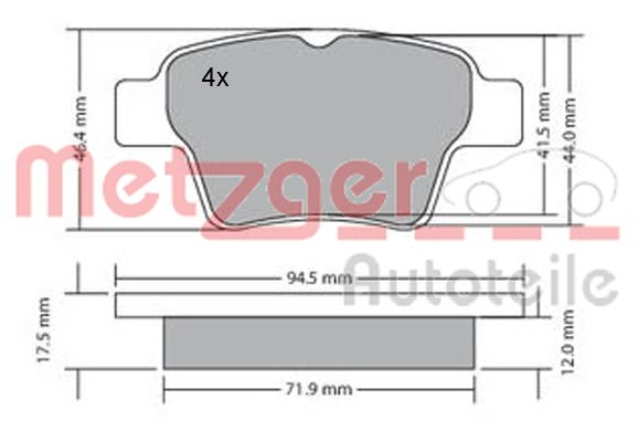 Remblokset Metzger 1170198