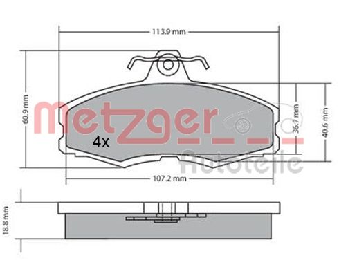 Remblokset Metzger 1170286