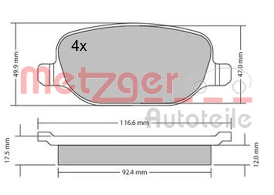 Remblokset Metzger 1170403