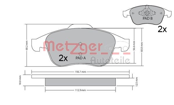 Remblokset Metzger 1170409