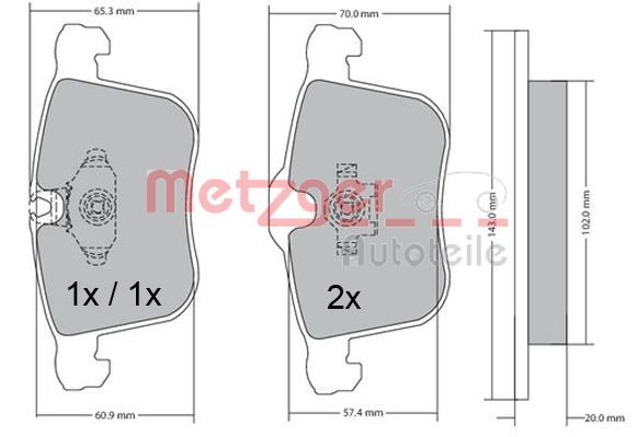 Remblokset Metzger 1170481