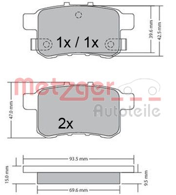 Remblokset Metzger 1170593