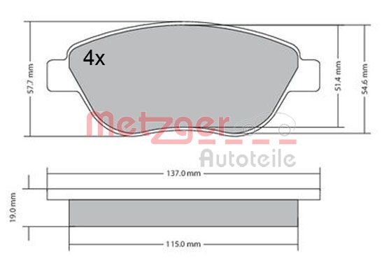 Remblokset Metzger 1170614