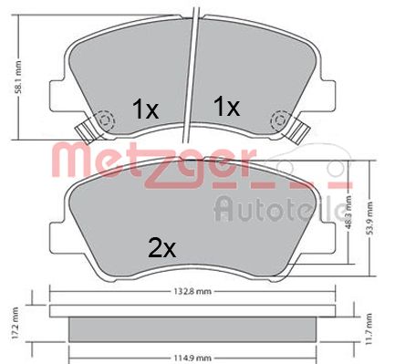 Remblokset Metzger 1170620