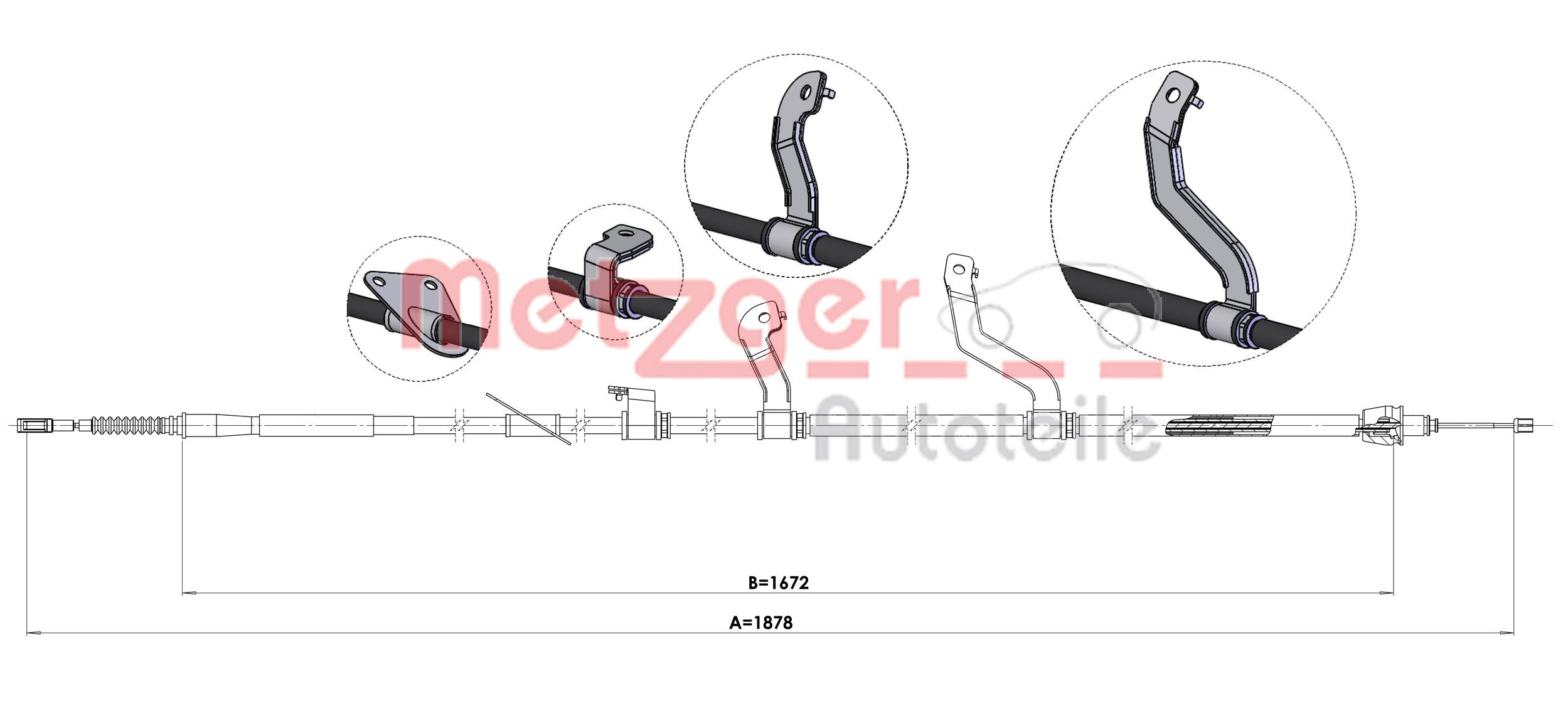 Handremkabel Metzger 17.6074