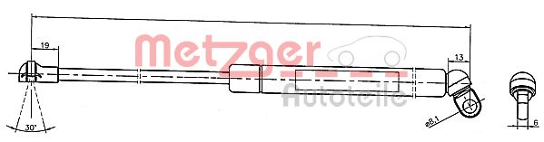 Gasveer, kofferruimte Metzger 2110331