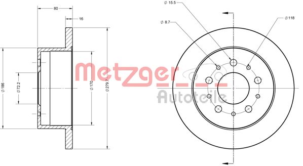 Remschijven Metzger 6110163