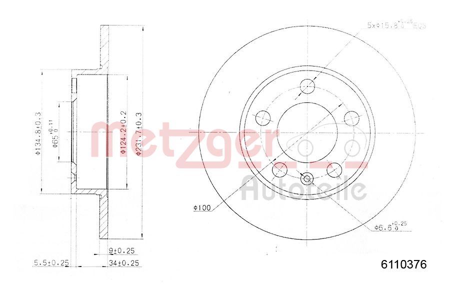 Remschijven Metzger 6110376