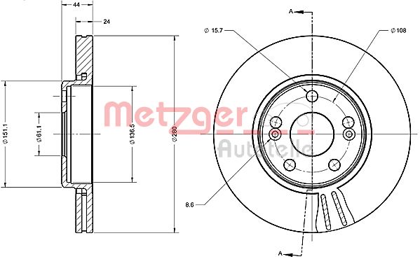 Remschijven Metzger 6110386