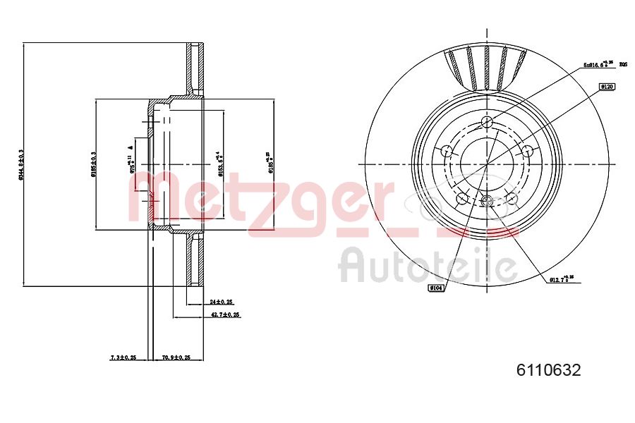 Remschijven Metzger 6110632