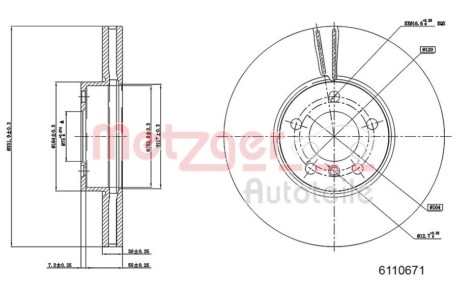 Remschijven Metzger 6110671